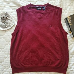 CHAPS XL BURGENDY RED SWEATER VEST
